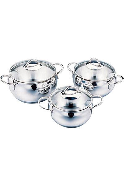 KORKMAZ A 1801 Tombik Jr Set 6 Piece 3-Piece Pot Set