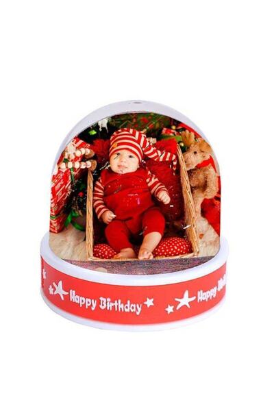 Genel Markalar Müzikli Led Işıklı Fotoğraflı Happy Birthday Hediye Kar Küresi