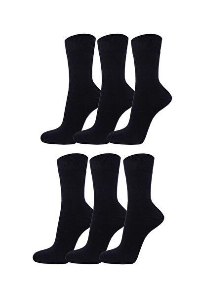 SOCKSHION مجموعة من 6 جوارب قطنية كلاسيكية للرجال والنساء، لون أسود