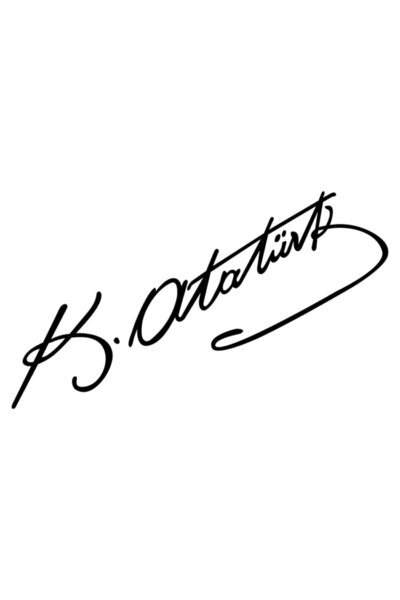 esticker Kemal Atatürk Imza Sticker Araba Oto Araç Sticker 15 X 4 Cm Siyah