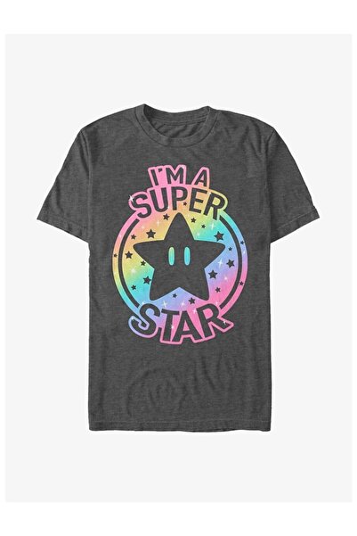 GALASHOP تيشيرت سوبر ماريو رينبو سوبر ستار أسود للأطفال موديل 98