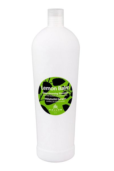 Kallos Cosmetics Lemon Balm 1000ml Deep Cleansing Shampoo with Lemon Extract for Fine Wire and Oily Hair
