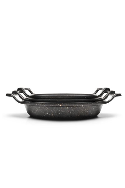 Erendemir Cast Iron 3 Piece Sahan Pan Set 22cm-20 Cm-18 Cm