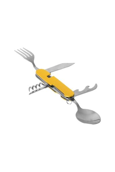 NURGAZ Campout Folding Spoon Fork Corkscrew Blue