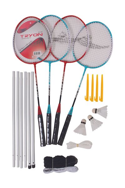 TRYON Badminton Racquet Set Includes Net