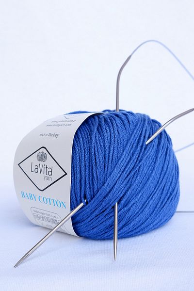 LaVita Yarn Bumbac pentru copii 50 gr Amigurumi, Punch, Ață de tricotat manual, Ață Taka (DAPNE BLUE-5036)