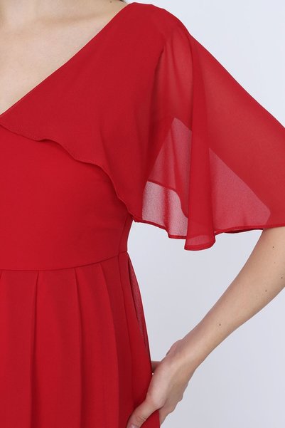 MODA LABİO Melek Kol Hamile Elbisesi Kırmızı
