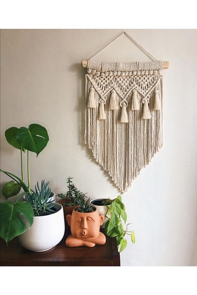 Foksan Deri Στολίδι τοίχου Macrame Κατασκευάζεται σε προσαρμοσμένο μέγεθος