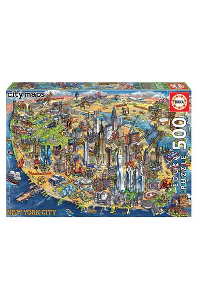 EDUCA Puzzle New York Citys Map 500 Piece Puzzle 18453
