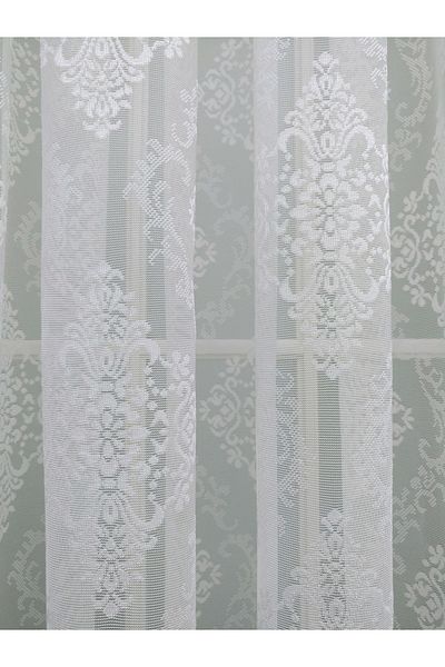 perdealemi Knitted Patterned Tulle Curtain, 200x270, Normal Pleat, 1/2.5
