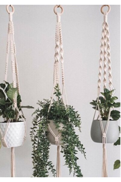 ME TERRA Garden Makrome Saksılık 3'lü