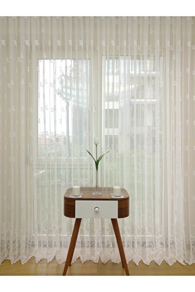 perdealemi Etek Ucu Yoğun Desenli Dantel Tül Perde 300x260 Seyrek Pile 1-2