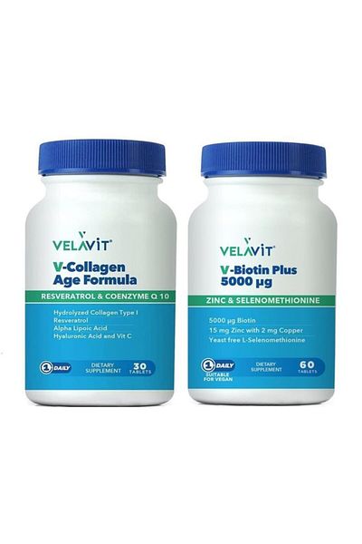 Velavit V-Collagen and V-Biotin Amine Formula 30+60 Tablets