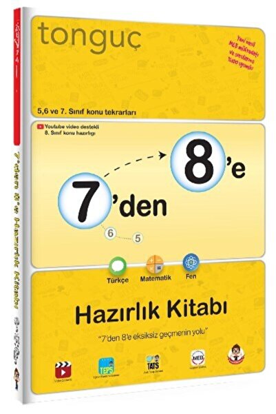 Tonguç Yayınları 7'den 8'e Hazırlık Kitabı (7. SINIF VE 8.SINIF)