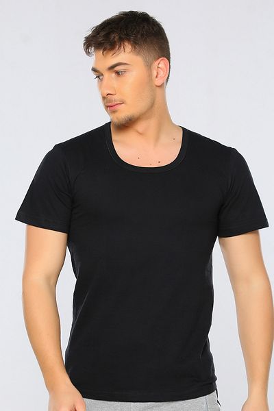 Seher Men's Colorful Undershirt Short Sleeve Crew Neck 6 Pack 0002