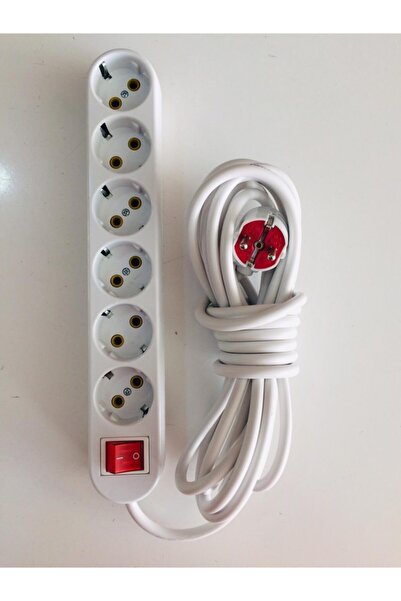 ANZEYGRUP 7 Metre Anahtarlı 6 Lı (altılı) Topraklı Grup Priz Seyyar Uzatma