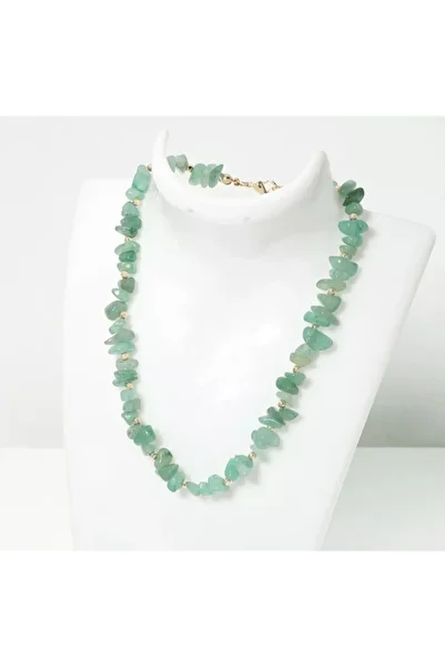 platin hediyelik Aventurine Stone Broken Natural Stone Necklace