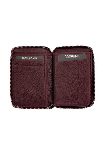 Garbalia Chain Genuine Leather Claret Red Unisex Money Portfolio