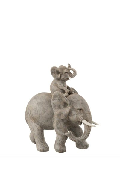 ozy dekor Yavrulu Fil Heykeli 24cm X 24cm