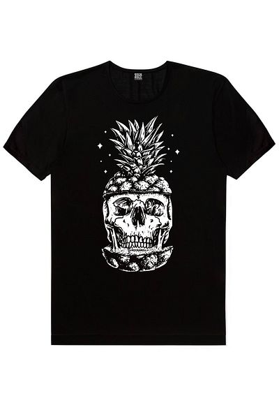 ROCKANDROLL Tricou cu cap de ananas negru pentru bărbați, Faster 2 Pack Eco Pack