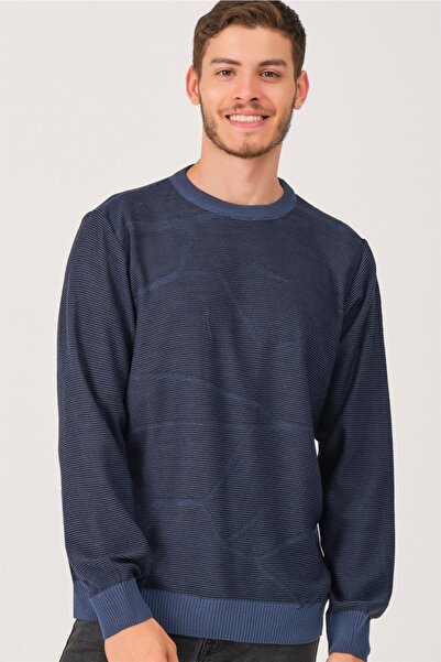 Dewberry V0348 Men's Oversized Oversized Sweater-Indigo