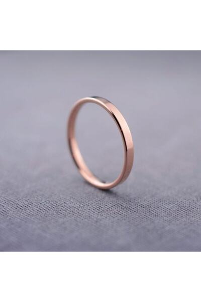 NSA SILVER Gümüş Sade 2 mm Rose Gold Alyans