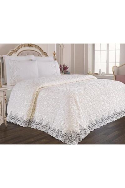 HAYIRLIGROUP Tivoli French Lace Blanket Set Bedspread