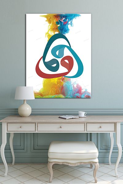 Morfil Sanat Atölyesi Pictură artistică pe pânză cu trei Vav, literă Vav religioasă islamică (8 dimensiuni diferite)
