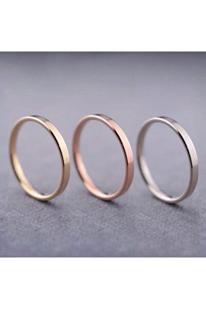 NSA SILVER Gümüş Sade 2 Mm Alyans Yüzük 3 Renk