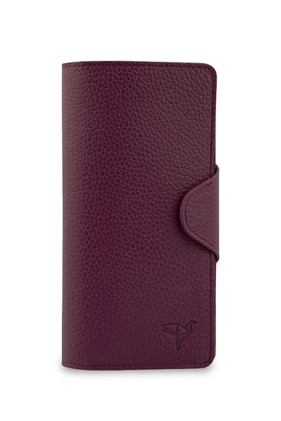 Garbalia Unisex Plum Genuine Leather Portfolio Wallet Martha