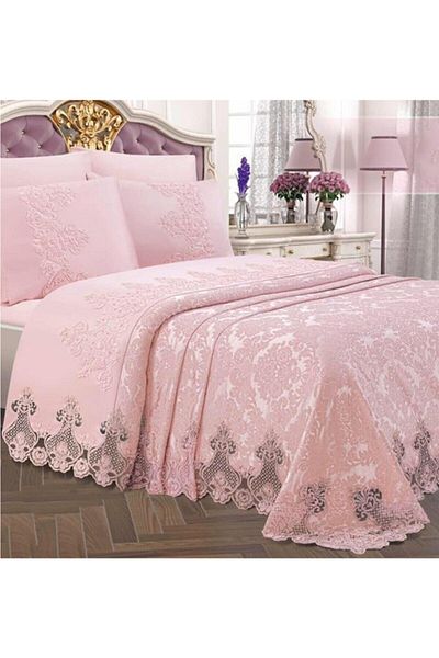 Lovessa Home Dubai French Lace Pique Set Powder (6 Pieces)