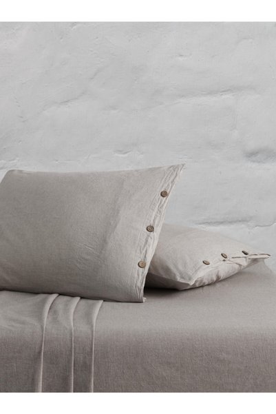 Berolige Chambray 100% Pamuklu Yıkamalı Iplik Boya 2 Adet Yastık Kılıfı Kahverengi