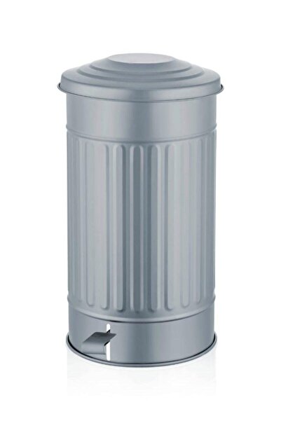 The Mia Galvaniz 30lt 50x30cm Orta Çöp Kovası Metalik Gri Tkn003