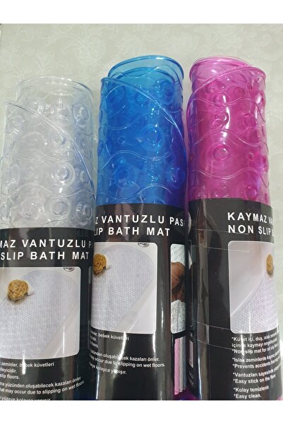 tiritoğluhome حوض استحمام فيكوم غير قابل للانزلاق 38x68 أزرق بيضاوي