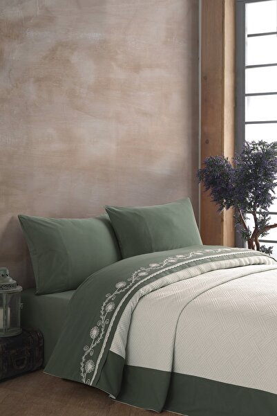 ÖDEL HOME Bordered Thread Embroidered Single Person Pike