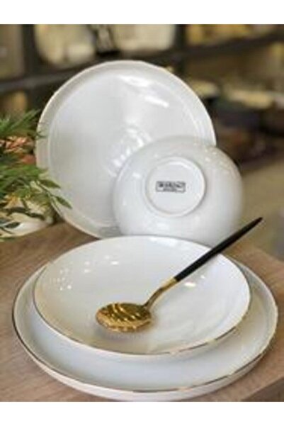 ROY KING Gold Rim Bone Chına 24 Parça Yemek Takımı