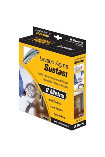 SGS 8m Lavabo Kanal Tıkanıklık Açıcı Susta Yaylı Tel