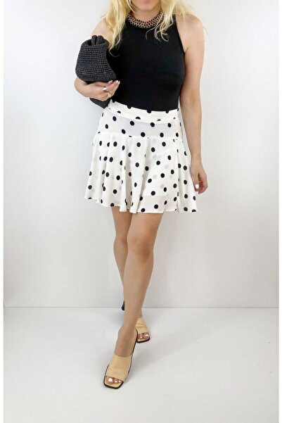 Modaonna Puantiye Desenli Şort Etek
