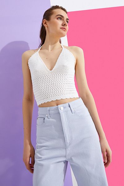 Koton Off-White Tanktop für Damen 1YAK92862HT