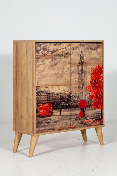 SANDALİE Ricky Londra / 4 Raflı 4 Kapaklı Çok Amaçlı Mutfak Dolabı Banyo Dola...