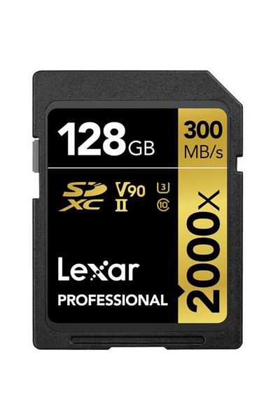 Lexar بطاقة ذاكرة احترافية 128 جيجابايت 2000x Sdxc Uhs-ii Sd
