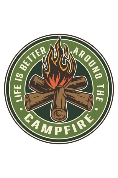 esticker Adventure Camping Fire Fire Off Road Sticker 10 X 10 cm