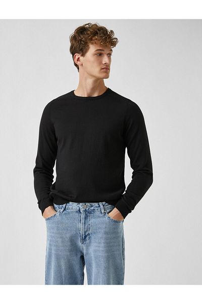 Koton Men's Black Basic Sweater