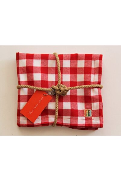 Çizgikare Runner în carouri roșii (cortină de servire)