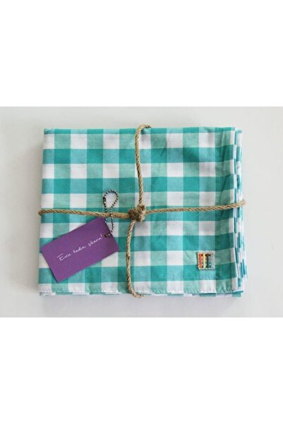 Çizgikare Runner în carouri verde mentă (husă de servire)