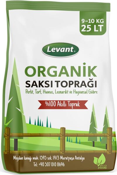 LEVANT Organik Saksı Torf Toprağı 25 Lt Avantaj Paketi