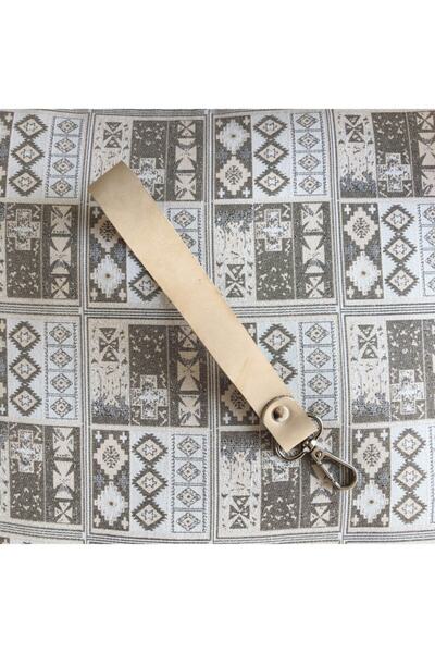 Alfa Tasarım Curea de mână din piele naturală (22 cm) - culoare os / cu accesorii argintii