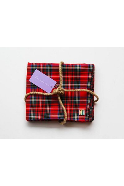 Çizgikare Red Plaid Runner (Service Cover)