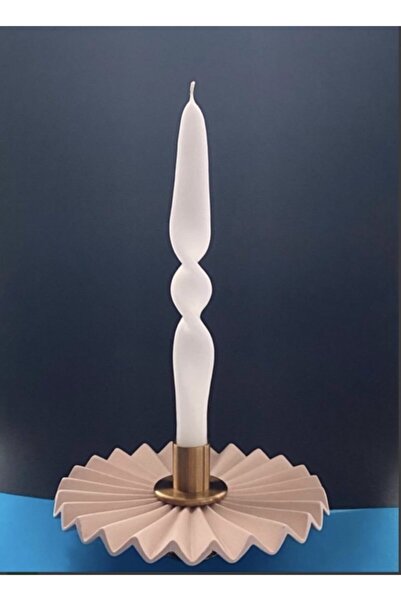 Favori Home Beyaz Renk Burgulu Şamdan Mum