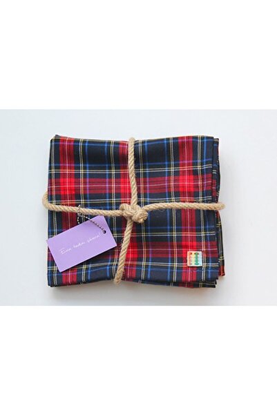 Çizgikare Runner în carouri roșu bleumarin (SERVIS COVER)